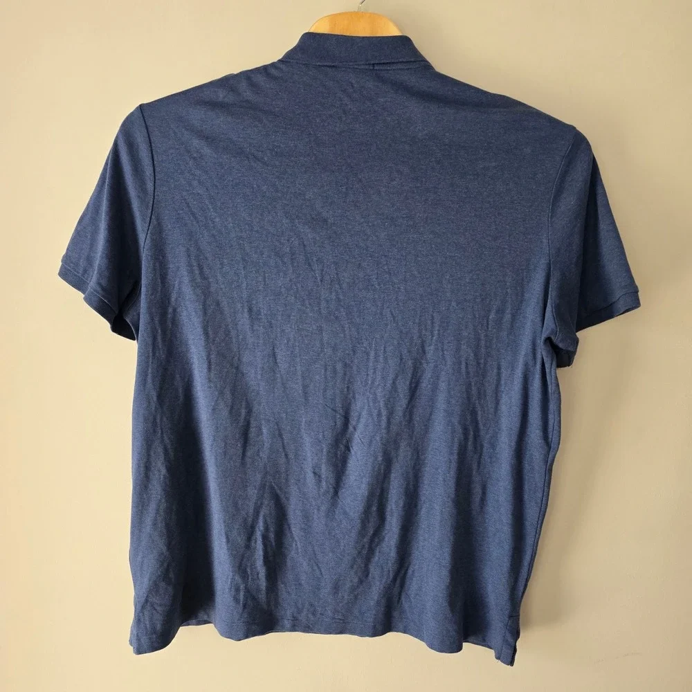 Polo Ralph Lauren Mens XXL Classic Fit Heather‎ Navy Blue Cotton Polo Shirt